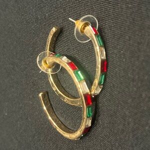 Elegant Gold and Multicolor Hoop Earrings